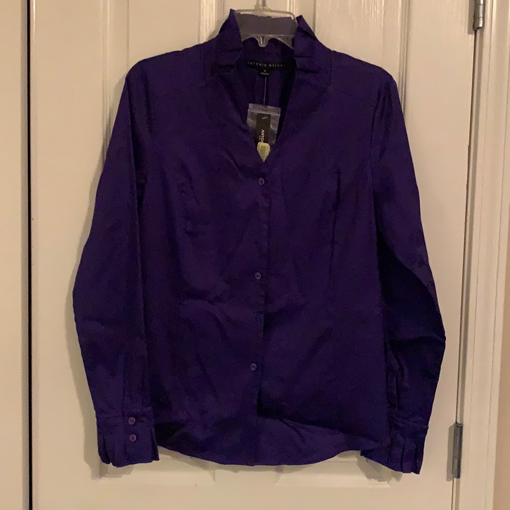 NWT Deep Purple Antonio Melani Button Down Shirt